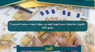 «تغيرات مفاجئة» سعر اليورو اليوم في سوق السوداء بمصر الخميس 17 يوليو 2025